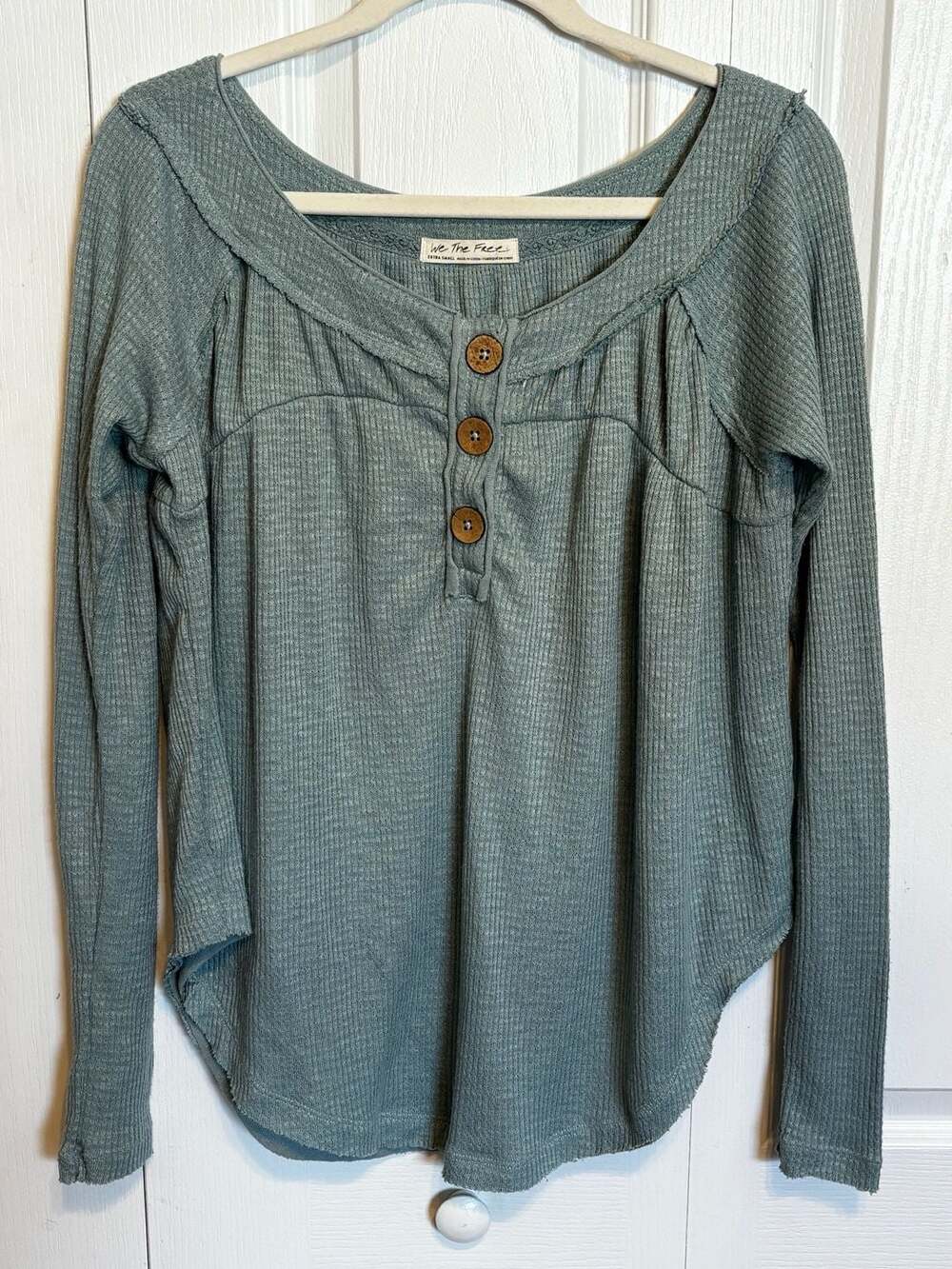 We The Free Must Have Henley Thermal Top Green Extra Small